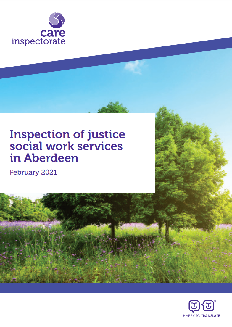 Inspection of justice social work services cover